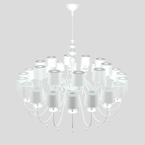 Lampadario Contemporaneo Eva In Plastica Bianco Alluminio 10 Luci