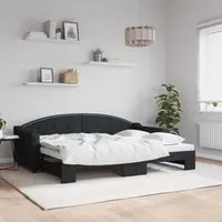 Divano Letto con Letto Estraibile Nero 80x200 Tessuto 3197527