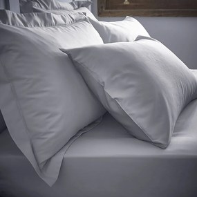 Set di 2 federe in cotone grigio Standard, 50 x 75 cm Cotton Sateen - Bianca