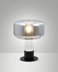 Flick lampada da tavolo fume' 1 luce attacco e14 dimmerabile