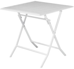 Tavolo da pranzo per giardino struttura e superficie in Alluminio  bianco per 2 persone 60x60cm