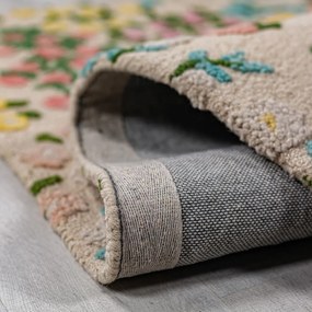 Tappeto color crema in lana tessuto a mano 200x290 cm Emilia Floral – Flair Rugs