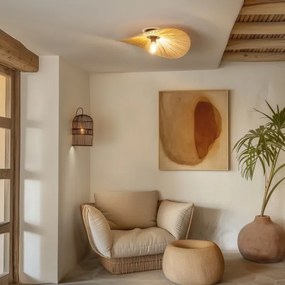 Brilagi - Lampadario a plafone LED CERIA BOHO 1xE27/40W/230V Ø 60 cm in rafia