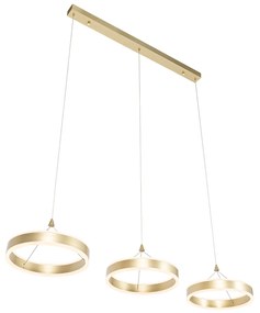 Lampada a sospensione in ottone rettangolare incl. LED dimmerabile a 3 livelli 3 luci - Lyani