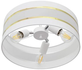 Lampadario a sospensione con supporto rigido HELEN 3xE27/15W/230V bianco/oro