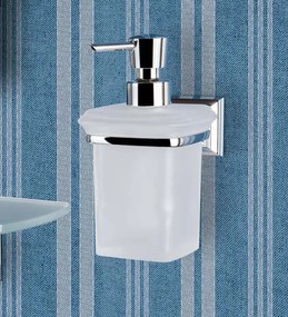 Colombo Design Portofino B9325 Dispenser Spandisapone Da Parete In Vetro Acidato Naturale Cromo