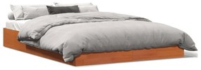 Letto Senza Materasso Marrone Cera 120x190 Cm İn Legno Di Pino /