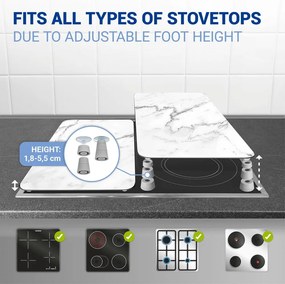 Set di 2 copri stufe in vetro, 52 x 30 cm Marble - Wenko