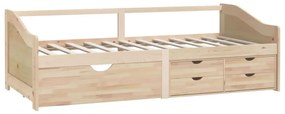 Divano letto 3 posti con cassetti in pino massello 90x200cm