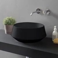 Lavabo da appoggio in ceramica nero opaco tondo 42 cm Aris