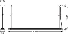 Osram-LED Sospensione dimmerabile con cavo OFFICE LINE LED/40W/230V 4000K 120 cm nero