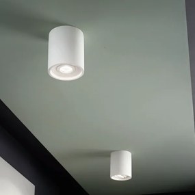 Faretto da soffitto rotonda in gesso verniciato Bianco POLKA 13x16 cm