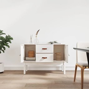 Credenza bianca 110x40x78 cm in legno massello di pino