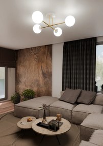 Lampadario da Soffitto MAGNUM 4 in Acciaio e Vetro 4xE14