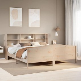Letto libreria senza materasso 180x200 cm in legno di pino