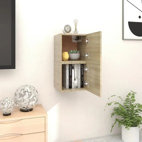 Mobili Porta Tv A Parete 2pz Rovere Sonoma 30,5x30x30 Cm /