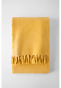 Plaid giallo con basi di cotone, 140 x 180 cm Plain - Euromant