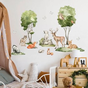 Adesivi - Paesaggio con foresta nella stanza dei bambini | Inspio