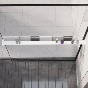 Mensola Doccia Per Parete Doccia Walk-in Bianca 115cm Alluminio /