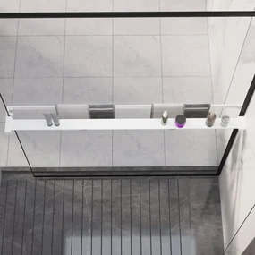 Mensola Doccia Per Parete Doccia Walk-in Bianca 115cm Alluminio /