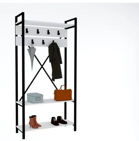 Parete ingresso ALFA 180x90 cm bianco/nero