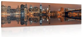 Stampa su tela – Riflesso di Manhattan nell'acqua