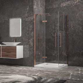 Box doccia 70x130 colore oro rosa battente | KT1000GR - KAMALU