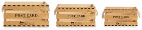 Set di Scatole Decorative Post Card Legno (3 Pezzi)