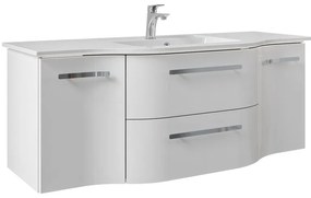 Mobile da bagno sospeso sotto lavabo L 130 x H 48 x P 48 cm bianco lucido, 2 cassetti, 2 ante PELIPAL Contea