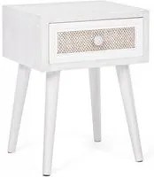 Mobiletto comodino in MDF un cassetto Bianco MONTIEL 35x30x h46,5 cm