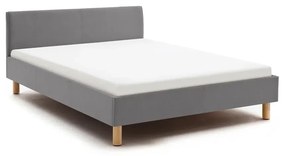 Letto matrimoniale imbottito grigio chiaro rete non inclusa 140x200 cm Lena – Meise Möbel