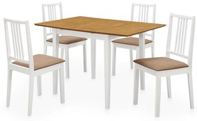 Set Per Sala Da Pranzo 5 Pz İn Mdf Bianco /