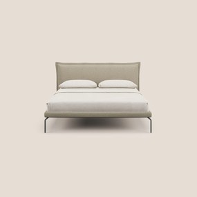 Eric letto imbottito design minimal in morbido tessuto impermeabile T14 beige