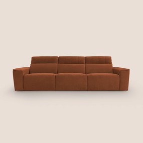 Clark Divano modulare 3 sedute con opzione relax elettrico in tessuto smacchiabile impermeabile T17 arancio