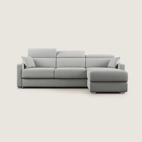 Amber divano letto angolare in tessuto smacchiabile T05 grigio