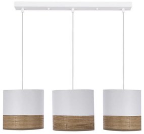 Lampadario a sospensione con filo BIANCO 3xE27/40W/230V bianco/marrone