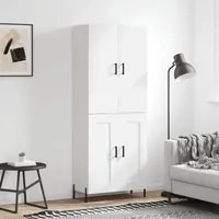 Credenza Bianco Lucido 69,5x34x180 cm in Legno Multistrato 3195797