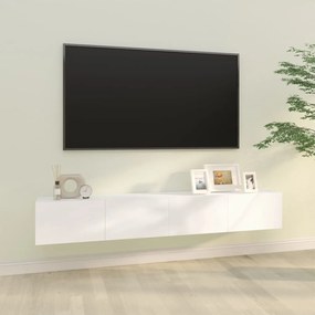 Mobili TV da Parete 2 pz Bianchi 100x30x30 cm Legno Multistrato