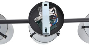 Faretto da soffitto di design nero con vetro fumé 3 luci - Domo