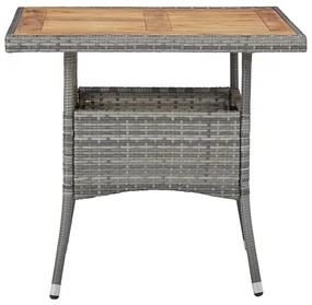Set pranzo da giardino 5pz polyrattan e massello acacia grigio