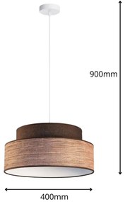 Lampadario a sospensione con filo GRACE 1xE27/60W/230V diametro 40 cm marrone/beige