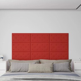 Pannelli Murali 12 Pz Rosso Vino 60x30 Cm Similpelle 2,16 M² /