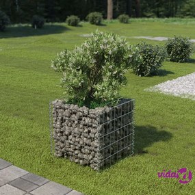 vidaXL Gabbione Letto Rialzato in Acciaio Zincato 50x50x50 cm