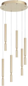 Lampada a sospensione LED a 6 Luci in metallo verniciato 35 cm Oro TUBIC
