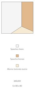 Specchio moderno 80x80 cm vetro bronzo e laminato effetto avorio - GEORGE
