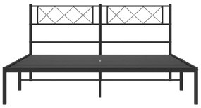 Giroletto con Testiera in Metallo Nero 140x200 cm