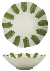 Servizio da tavola 18 pezzi, bianco/verde, in porcellana