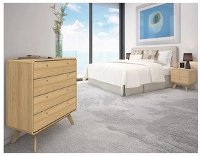 Comodino in rovere decorato in colore naturale Cassie - Støraa