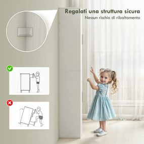 Mobile da Bagno a Colonna 40x35x180 cm con 2 Armadietti in Legno Bianco...