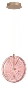 Lampada a sospensione LED JOKEY in metallo e vetro decorato ROSA 30 cm